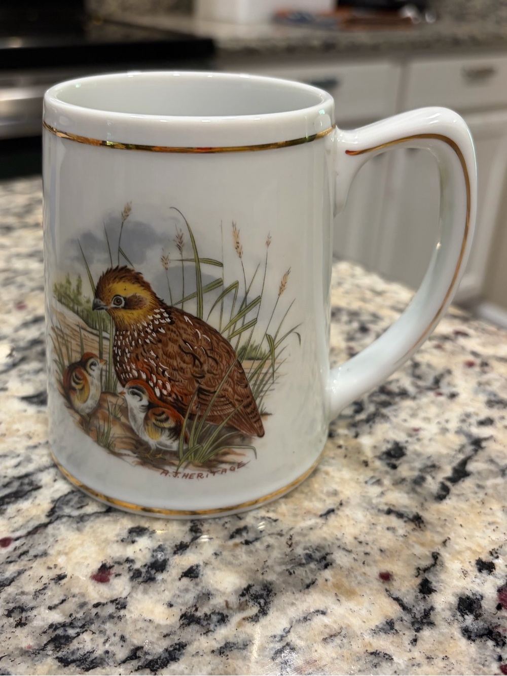 Southern Living Gallery Bobwhite Quail Game Birds South Painted Ceramic Mug